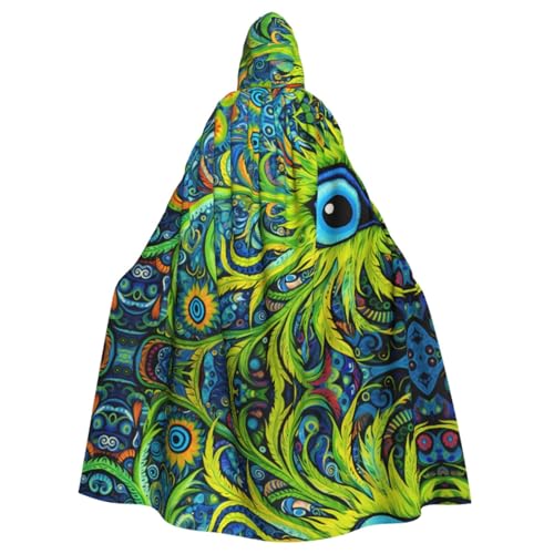 Kakadu Single Eye Gemusterter Kapuzenponcho Unisex Kapuzenponcho für Cosplay Halloween Kostüm Party von PHAYAH