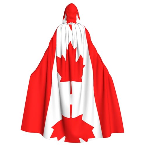 Kanadische Flagge gemusterter Kapuzenponcho Unisex Kapuzenponcho für Cosplay Halloween Kostümparty von PHAYAH