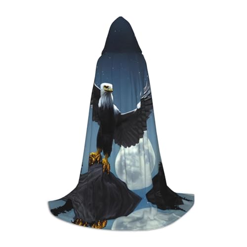 PHAYAH Adler unter den Sternen Muster Kapuzenponcho Unisex Weihnachten Hoodie für Cosplay Halloween Kostüm Party Maskerade S von PHAYAH