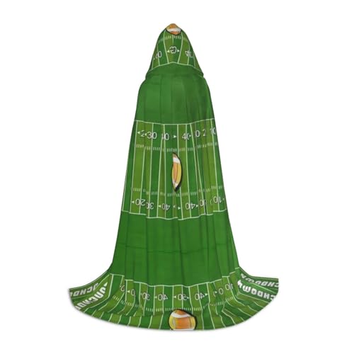 PHAYAH American Football Field Ball Sport Muster Halloween Erwachsene Kapuzenmantel Umhang Damen Herren Halloween Dress Up Party Cosplay Kostüme S von PHAYAH