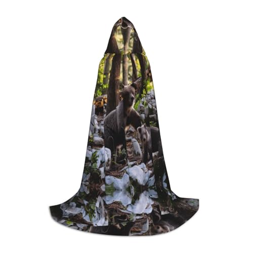 PHAYAH Bärenmuster Halloween Erwachsene Kapuzenmantel Umhang Damen Herren Halloween Dress Up Party Cosplay Kostüme M PHAYAH Bärenmuster Halloween Erwachsene Kapuzenmantel Umhang Damen Herren Halloween Dress Up Party Cosplay Kostüme M von PHAYAH