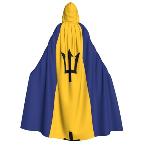 PHAYAH Barbados-Flagge, Halloween, Erwachsenen-Kapuzenumhang mit Kapuze, Bademantel für Damen, Herren, Halloween, Verkleidungsparty, Cosplay-Kostüme PHAYAH Barbados-Flagge, Halloween, Erwachsenen-Kapuzenumhang mit Kapuze, Bademantel für Damen, Herren, Halloween, Verkleidungsparty, Cosplay-Kostüme von PHAYAH