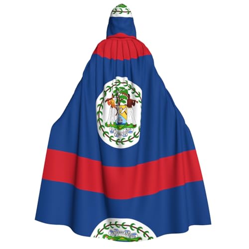 PHAYAH Belize-Flagge, Halloween, Erwachsenen-Kapuzenumhang mit Kapuze, Bademantel für Damen, Herren, Halloween, Verkleidungsparty, Cosplay-Kostüme PHAYAH Belize-Flagge, Halloween, Erwachsenen-Kapuzenumhang mit Kapuze, Bademantel für Damen, Herren, Halloween, Verkleidungsparty, Cosplay-Kostüme von PHAYAH