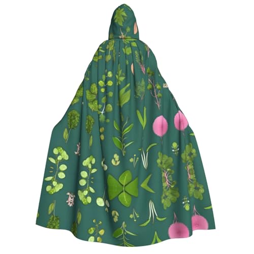 PHAYAH Blumen und Pflanzen Halloween Erwachsene Kapuzenumhang Kapuzenmantel Damen Herren Halloween Dress Up Party Cosplay Kostüme von PHAYAH