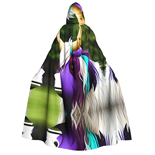 PHAYAH Bunter Cow's Head Halloween Erwachsene Kapuzenumhang Kapuzenmantel Damen Herren Halloween Dress Up Party Cosplay Kostüme von PHAYAH