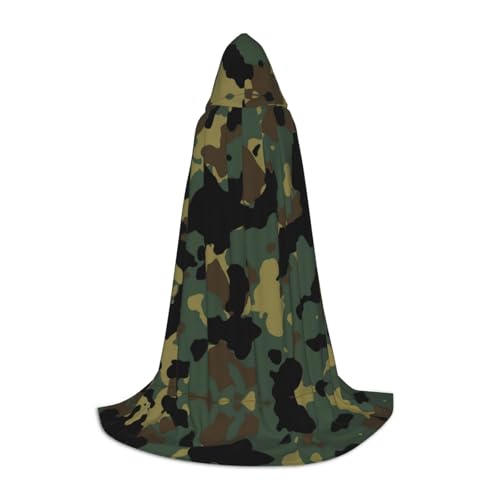 PHAYAH Camouflage-Muster, Halloween, Erwachsene, Kapuzenmantel, Umhang, Damen, Herren, Halloween, Verkleidung, Party, Cosplay, Kostüme, Größe M von PHAYAH