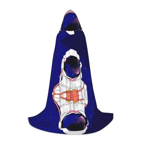PHAYAH Cooler Mann im Weltraum Galaxie-Muster Halloween Erwachsene Kapuzenmantel Umhang Damen Herren Halloween Dress Up Party Cosplay Kostüme M von PHAYAH