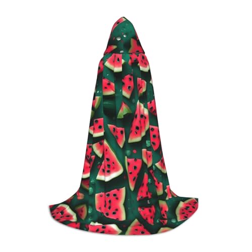 PHAYAH Dream Kapuzenumhang mit Wassermelonen-Muster, für Erwachsene, Maskerade, Cosplay, Halloween, Hexenumhang, Weihnachten, Party, Robe, Größe L von PHAYAH