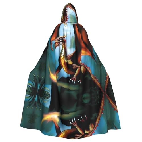 PHAYAH Fantasy Painting Dra Langer Kapuzenumhang Polyester Umhang Hexe Halloween Kostüme für Cosplay Kostüm Damen Herren PHAYAH Fantasy Painting Dra Langer Kapuzenumhang Polyester Umhang Hexe Halloween Kostüme für Cosplay Kostüm Damen Herren von PHAYAH