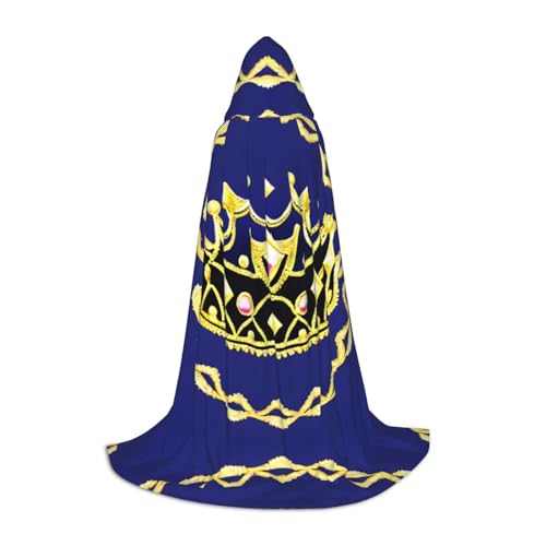 PHAYAH Fantasy Tiara-Muster Kapuzenponcho Unisex Weihnachten Hoodie für Cosplay Halloween Kostüm Party Maskerade M von PHAYAH
