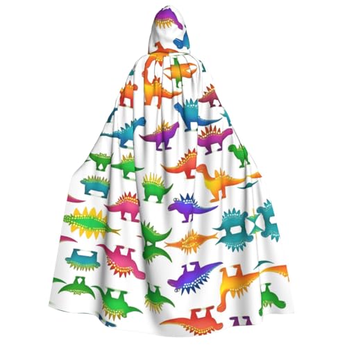 PHAYAH Farbenfroher Dinosaurier-Umhang mit Kapuze, für Halloween, Erwachsene, für Damen, Herren, Halloween, Verkleidung, Party, Cosplay-Kostüme von PHAYAH