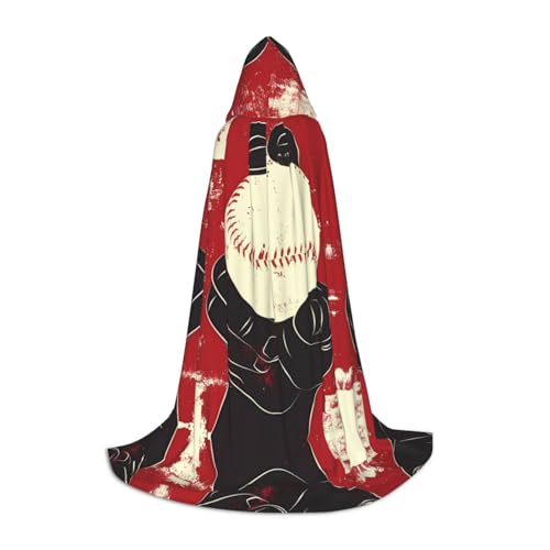 PHAYAH Fastball Ballkrug Muster Halloween Hexe Hexerei Kapuzen Robe Umhang Weihnachten Hoodie Cosplay Maskerade Party Kleid Geschenk Kostüm M von PHAYAH