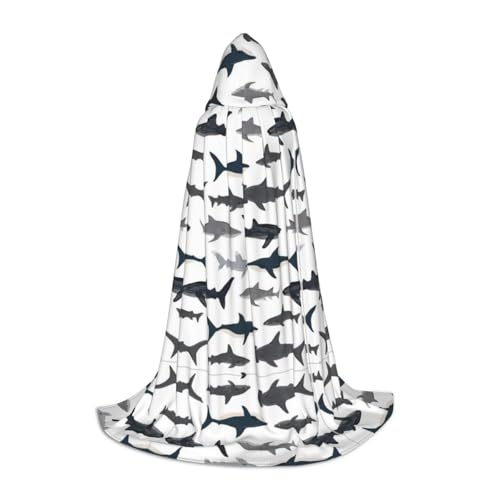 PHAYAH Fischmuster Halloween Erwachsene Kapuzenmantel Umhang Damen Herren Halloween Dress Up Party Cosplay Kostüme S PHAYAH Fischmuster Halloween Erwachsene Kapuzenmantel Umhang Damen Herren Halloween Dress Up Party Cosplay Kostüme S von PHAYAH