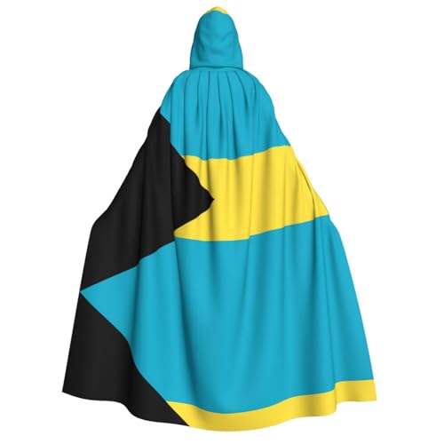 PHAYAH Flagge der Bahamas Halloween Erwachsene Kapuzenumhang Kapuzenmantel Damen Herren Halloween Dress Up Party Cosplay Kostüme von PHAYAH