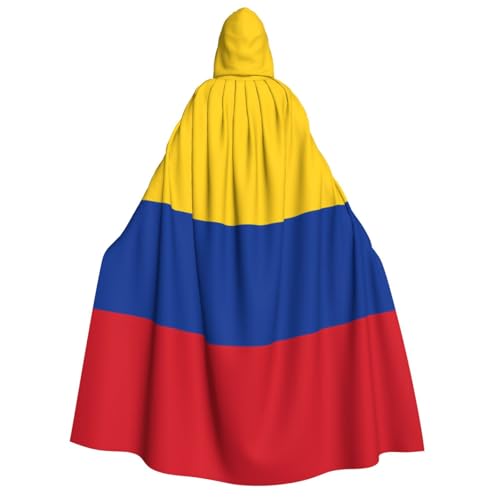 PHAYAH Flagge von Kolumbien, Halloween, Erwachsenen-Kapuzenumhang mit Kapuze, für Damen, Herren, Halloween, Verkleidungsparty, Cosplay-Kostüme von PHAYAH