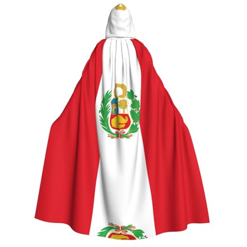 PHAYAH Flagge von Peru, Halloween, Erwachsenen-Kapuzenumhang mit Kapuze, für Damen, Herren, Halloween, Verkleidungsparty, Cosplay-Kostüme PHAYAH Flagge von Peru, Halloween, Erwachsenen-Kapuzenumhang mit Kapuze, für Damen, Herren, Halloween, Verkleidungsparty, Cosplay-Kostüme von PHAYAH
