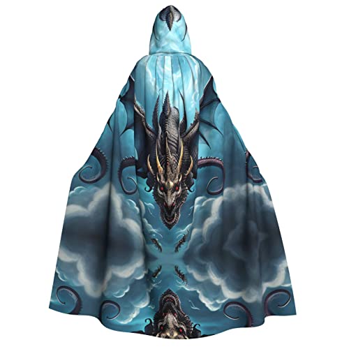 PHAYAH Fliegender Drache Halloween Erwachsene Kapuzenumhang Kapuzenmantel Damen Herren Halloween Dress Up Party Cosplay Kostüme von PHAYAH
