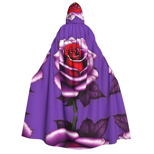 PHAYAH Fuchsia Rose Halloween Erwachsene Kapuzenumhang Kapuzenmantel Damen Herren Halloween Dress Up Party Cosplay Kostüme von PHAYAH