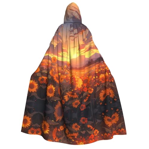 PHAYAH Gelbe Sonnenblumen bei Sonnenuntergang Halloween Erwachsene Kapuzenumhang Kapuzenmantel Damen Herren Halloween Dress Up Party Cosplay Kostüme PHAYAH Gelbe Sonnenblumen bei Sonnenuntergang Halloween Erwachsene Kapuzenumhang Kapuzenmantel Damen Herren Halloween Dress Up Party Cosplay Kostüme von PHAYAH