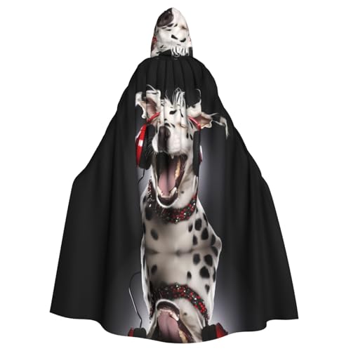 PHAYAH Gepunkteter Hund singender langer Kapuzenumhang aus Polyester, Hexe, Halloween-Kostüme für Cosplay-Kostüm, Damen und Herren PHAYAH Gepunkteter Hund singender langer Kapuzenumhang aus Polyester, Hexe, Halloween-Kostüme für Cosplay-Kostüm, Damen und Herren von PHAYAH