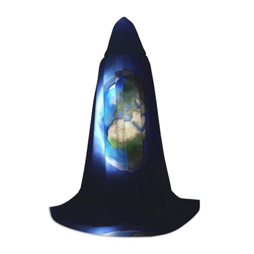 PHAYAH Glowing Earth Pattern Halloween Hexe Witchcraft Hooded Robe Cape Christmas Hoodie Cosplay Maskerade Party Dress Gift Costume L von PHAYAH