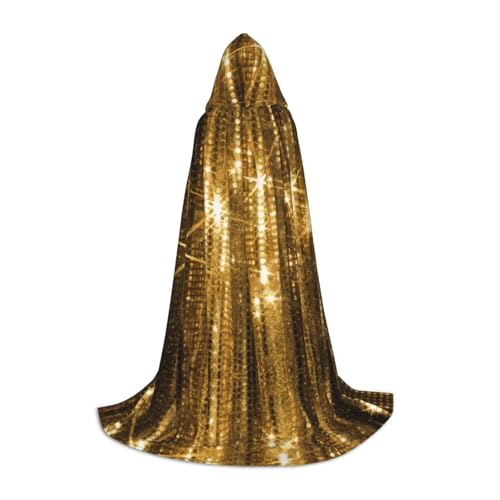 PHAYAH Goldener Pailletten-Umhang mit Kapuze, für Erwachsene, Halloween, Herren, Halloween, Party, Cosplay, Kostüme, Größe S PHAYAH Goldener Pailletten-Umhang mit Kapuze, für Erwachsene, Halloween, Herren, Halloween, Party, Cosplay, Kostüme, Größe S von PHAYAH