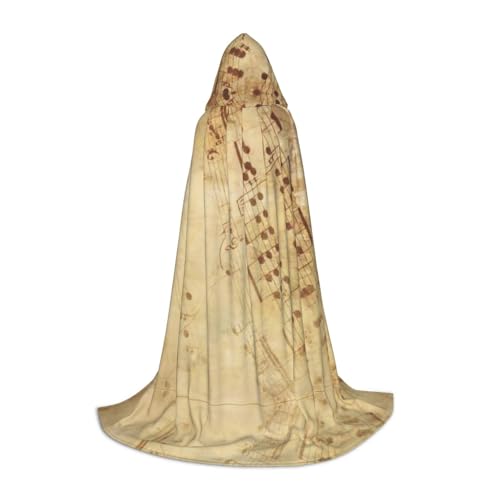 PHAYAH Halloween-Kostüm mit Kapuze und Notenmuster, für Damen, Herren, Halloween, Verkleidung, Party, Cosplay, Kostüme, Größe M PHAYAH Halloween-Kostüm mit Kapuze und Notenmuster, für Damen, Herren, Halloween, Verkleidung, Party, Cosplay, Kostüme, Größe M von PHAYAH