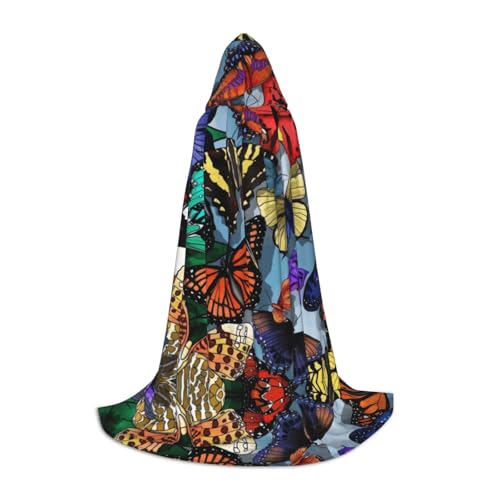 PHAYAH Handgezeichnetes Schmetterlingsmuster, Halloween, Erwachsene, Kapuzenumhang, Damen, Herren, Halloween, Verkleidung, Party, Cosplay, Kostüme, Größe M PHAYAH Handgezeichnetes Schmetterlingsmuster, Halloween, Erwachsene, Kapuzenumhang, Damen, Herren, Halloween, Verkleidung, Party, Cosplay, Kostüme, Größe M von PHAYAH