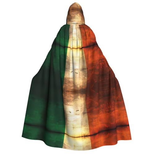 PHAYAH Irische Flagge, Halloween, Erwachsenen-Kapuzenumhang mit Kapuze, Bademantel für Damen und Herren, Halloween, Verkleidungsparty, Cosplay-Kostüme, Schwarz, EinheitsgröÃŸe von PHAYAH