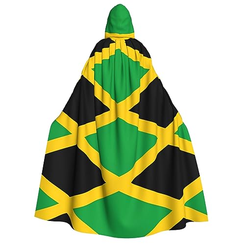 PHAYAH Jamaika-Flagge, Halloween, Erwachsenen-Kapuzenumhang mit Kapuze, Bademantel für Damen, Herren, Halloween, Verkleidungsparty, Cosplay-Kostüme PHAYAH Jamaika-Flagge, Halloween, Erwachsenen-Kapuzenumhang mit Kapuze, Bademantel für Damen, Herren, Halloween, Verkleidungsparty, Cosplay-Kostüme von PHAYAH
