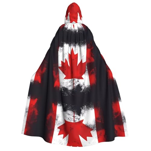 PHAYAH Kanadische Flagge, Halloween, Erwachsenen-Kapuzenumhang mit Kapuze, Bademantel für Damen, Herren, Halloween, Verkleidung, Party, Cosplay-Kostüme PHAYAH Kanadische Flagge, Halloween, Erwachsenen-Kapuzenumhang mit Kapuze, Bademantel für Damen, Herren, Halloween, Verkleidung, Party, Cosplay-Kostüme von PHAYAH