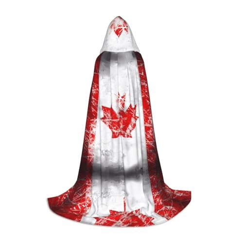 PHAYAH Kapuzenponcho mit Kanada-Flaggenmuster, Unisex, Weihnachts-Kapuzenpullover für Cosplay, Halloween, Kostüm, Party, Maskerade, Größe S von PHAYAH