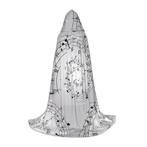PHAYAH Kapuzenponcho mit Musiknoten-Wandmuster, Unisex, Weihnachts-Kapuzenpullover für Cosplay, Halloween, Kostüm, Party, Maskerade, Größe M PHAYAH Kapuzenponcho mit Musiknoten-Wandmuster, Unisex, Weihnachts-Kapuzenpullover für Cosplay, Halloween, Kostüm, Party, Maskerade, Größe M von PHAYAH