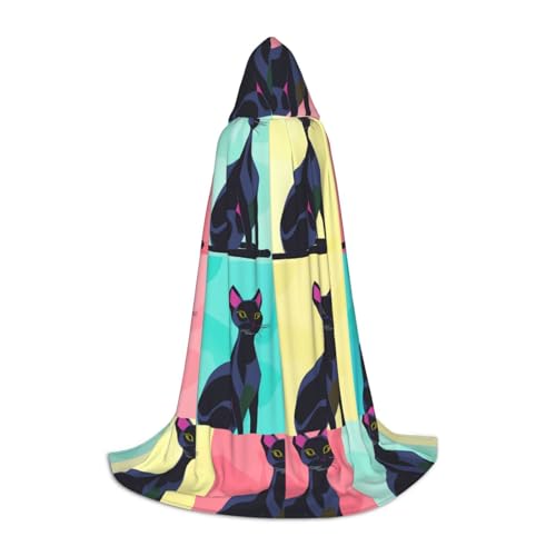PHAYAH Kapuzenponcho mit Stolzkatzenmuster, Unisex, Weihnachts-Kapuzenpullover für Cosplay, Halloween, Kostüm, Party, Maskerade, Größe L PHAYAH Kapuzenponcho mit Stolzkatzenmuster, Unisex, Weihnachts-Kapuzenpullover für Cosplay, Halloween, Kostüm, Party, Maskerade, Größe L von PHAYAH