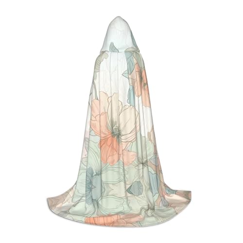 PHAYAH Kapuzenumhang mit Blütenmuster, Hexe, Halloween-Kostüme für Cosplay, Maskerade, Damen und Herren, Robe, Größe L von PHAYAH
