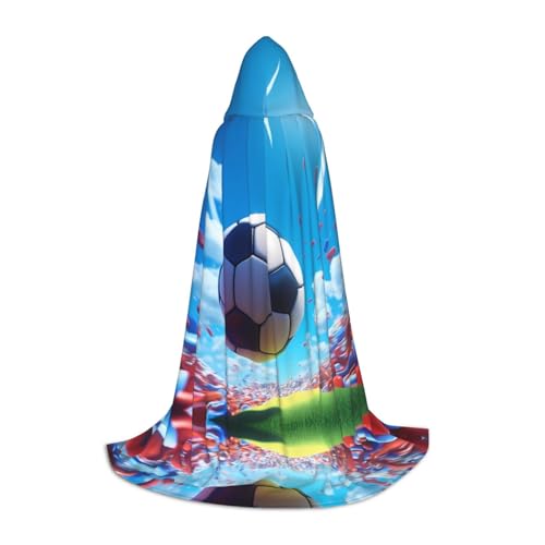PHAYAH Kapuzenumhang mit Cartoon-Fußball-Muster, Hexe, Halloween-Kostüme für Cosplay, Kostüm, Maskerade, Damen und Herren, Größe L PHAYAH Kapuzenumhang mit Cartoon-Fußball-Muster, Hexe, Halloween-Kostüme für Cosplay, Kostüm, Maskerade, Damen und Herren, Größe L von PHAYAH
