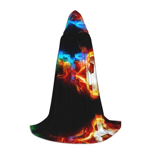 PHAYAH Kapuzenumhang mit Fußballmuster, Halloween, Erwachsene, Damen, Herren, Halloween, Verkleidung, Party, Cosplay, Kostüme, Größe L PHAYAH Kapuzenumhang mit Fußballmuster, Halloween, Erwachsene, Damen, Herren, Halloween, Verkleidung, Party, Cosplay, Kostüme, Größe L von PHAYAH