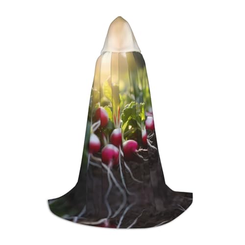 PHAYAH Kapuzenumhang mit Karottenmuster, Hexe, Halloween-Kostüme für Cosplay, Kostüm, Maskerade, Damen und Herren, Größe M von PHAYAH