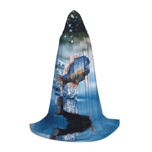 PHAYAH Kapuzenumhang mit Kaviar-Muster, Hexe, Halloween-Kostüme für Cosplay, Maskerade, Damen und Herren, Robe, Größe L von PHAYAH