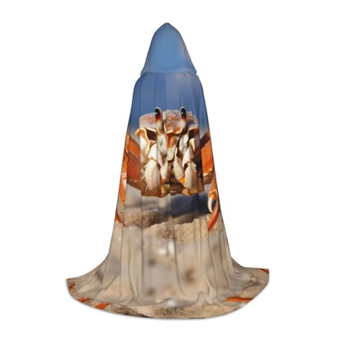 PHAYAH Kapuzenumhang mit Krabbenmuster, Hexe, Halloween-Kostüme für Cosplay, Kostüm, Maskerade, Damen und Herren, Größe M von PHAYAH