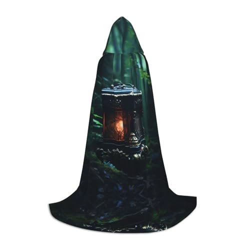 PHAYAH Kapuzenumhang mit Spieluhr im Regenwald, Hexe, Halloween-Kostüme für Cosplay, Kostüm, Maskerade, für Damen und Herren, Größe M von PHAYAH