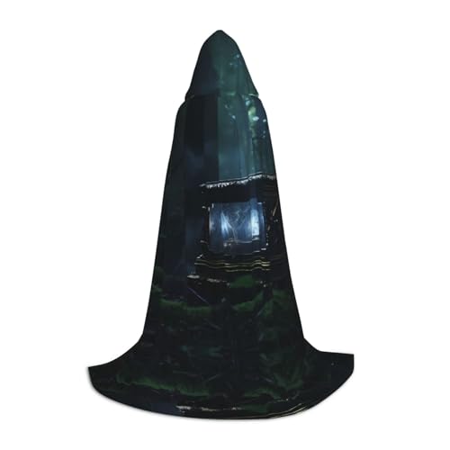 PHAYAH Kapuzenumhang mit magischem Spieluhr-Muster, Hexe, Halloween-Kostüme für Cosplay, Kostüm, Maskerade, für Damen und Herren, Größe S von PHAYAH