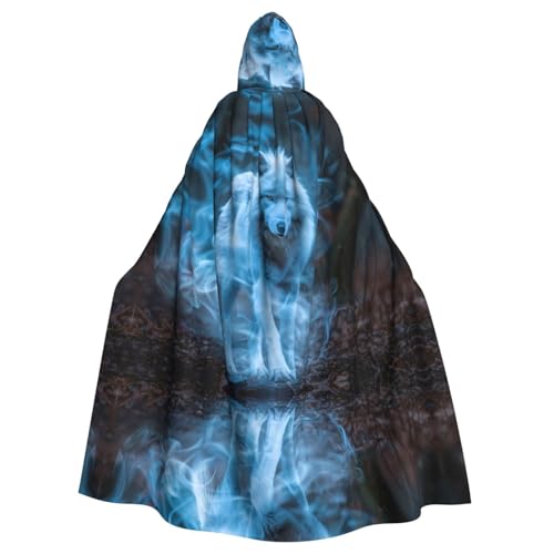 PHAYAH Langer Kapuzenumhang aus Polyester, Hexe, Halloween-Kostüme für Cosplay, für Damen und Herren von PHAYAH