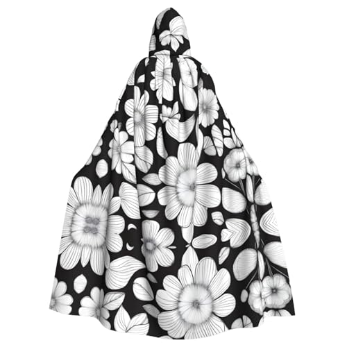 PHAYAH Langer Kapuzenumhang mit Blumenmuster, Polyester, Hexe, Halloween-Kostüme für Cosplay, für Damen und Herren PHAYAH Langer Kapuzenumhang mit Blumenmuster, Polyester, Hexe, Halloween-Kostüme für Cosplay, für Damen und Herren von PHAYAH