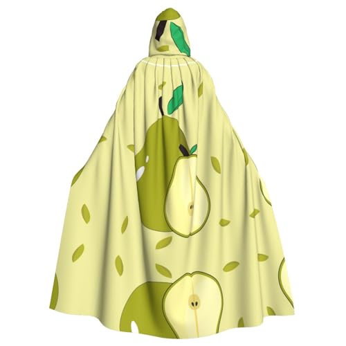 PHAYAH Langer Kapuzenumhang mit Cartoon-Birne, Polyester, Hexe, Halloween-Kostüme für Cosplay-Kostüm, Damen und Herren von PHAYAH