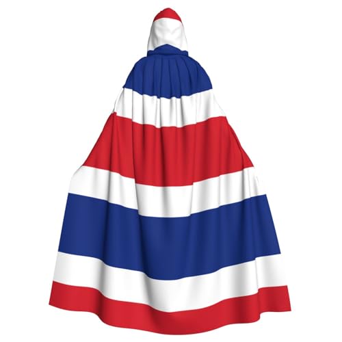 PHAYAH Langer Kapuzenumhang mit Flagge von Costa Rica, Polyester, Hexe, Halloween-Kostüme für Cosplay-Kostüm, Damen und Herren PHAYAH Langer Kapuzenumhang mit Flagge von Costa Rica, Polyester, Hexe, Halloween-Kostüme für Cosplay-Kostüm, Damen und Herren von PHAYAH