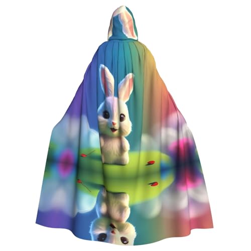 PHAYAH Langer Kapuzenumhang mit Hase, Polyester, Hexe, Halloween-Kostüme für Cosplay, für Damen und Herren PHAYAH Langer Kapuzenumhang mit Hase, Polyester, Hexe, Halloween-Kostüme für Cosplay, für Damen und Herren von PHAYAH