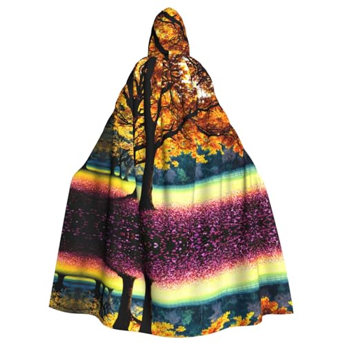 PHAYAH Langer Kapuzenumhang mit fallenden Blättern, Polyester, Hexe, Halloween-Kostüme für Cosplay-Kostüm, Damen und Herren PHAYAH Langer Kapuzenumhang mit fallenden Blättern, Polyester, Hexe, Halloween-Kostüme für Cosplay-Kostüm, Damen und Herren von PHAYAH