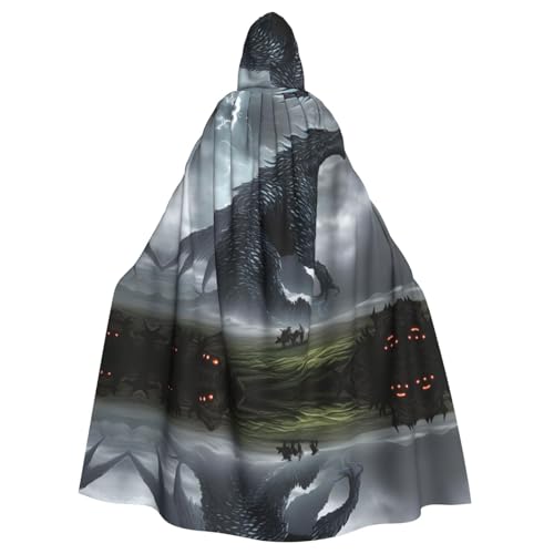 PHAYAH Langer Kapuzenumhang mit riesigem Monster, Polyester, Hexe, Halloween-Kostüme für Cosplay-Kostüm, Damen und Herren PHAYAH Langer Kapuzenumhang mit riesigem Monster, Polyester, Hexe, Halloween-Kostüme für Cosplay-Kostüm, Damen und Herren von PHAYAH