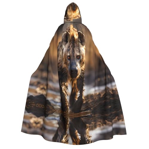 PHAYAH Lone Hyena Halloween Erwachsene Kapuzenumhang Kapuzenmantel Damen Herren Halloween Dress Up Party Cosplay Kostüme von PHAYAH